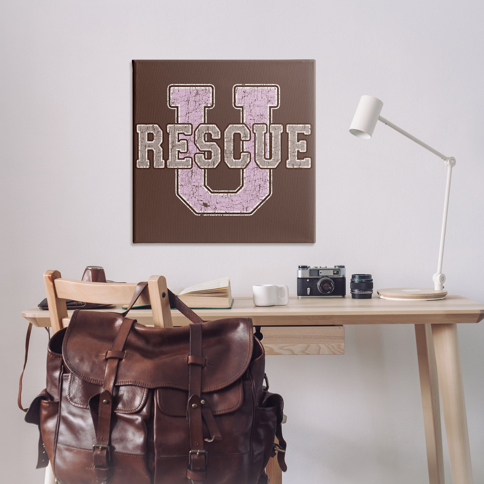 Stupell Industries Rescue U Vintage College Animals Painting Wrapped Canvas Art Print Wall Art, 36 x 36