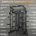 thumbnail image 4 of Mikolo Smith Machine Home Gym, 2200LBS Power Rack with 36pcs Aluminum Pulley, Functional Trainer with Dual 132LBS Weight Stack, Full Body Workout Home Gym, 4 of 15