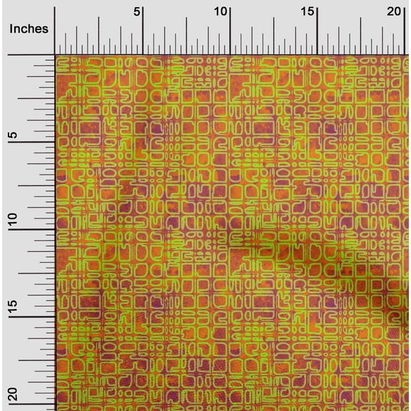 oneOone Georgette Viscose Medium Orange Fabric Batik Craft Projects Decor Fabric Printed By The Yard 42 Inch Wide - 7O