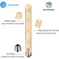 thumbnail image 3 of 2Packs E27 T30 LED Filament Bulb 8W Warm White Amber Glass Light, 3 of 4