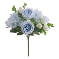 thumbnail image 6 of Green Peony Artificial Flowers for Decoration Faux Rose Fake Bouquet Silk Arrangements Table Centerpiece for Vase Cake Topper Bridal Baby Shower, 6 of 7