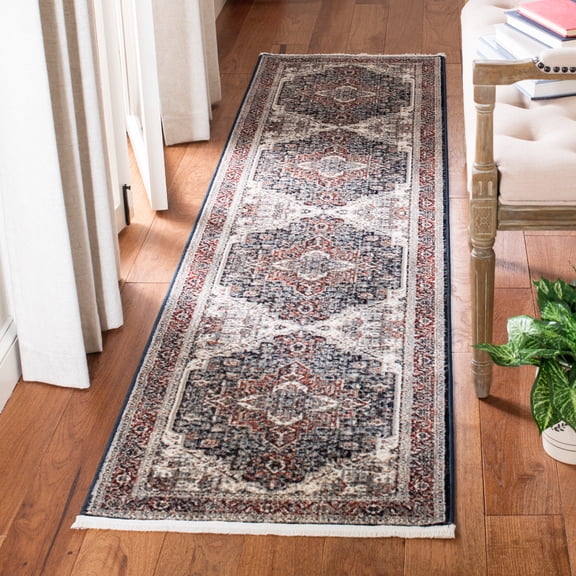 Safavieh Herat Herleva Oriental Runner Rug, Navy/Red, 2' x 8'