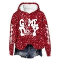 thumbnail image 5 of Fshinging Football Hoodie Sweatshirt For Women Long Sleeve Sequin Letter Print Oversize Pullover Tops Sunday Game Day Clothes, 5 of 5