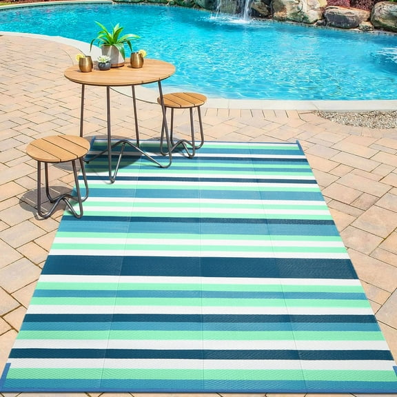 HUGEAR Outdoor Rugs on Sale Clearance 5'x8' Waterproof Patio Rugs, Plastic Camping Rugs, Porch Deck Rugs, RV Rugs for outside, Pool Rugs