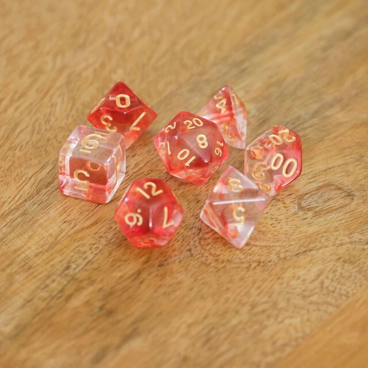 Sage'S Capsules - Clear Red Acrylic Polyhedral Dice Set Dungeons Dragons Dnd