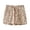 Khaki, variant on Womens Shorts Elastic Waist Summer Thin Double Layer Crepe With Side Pockets Drawstring Gym Shorts