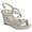 Silver, variant on Forever Happy-09 Women's Glitter Strappy Wrapped Wedge Heel Platform Sandals