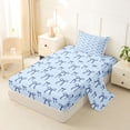 thumbnail image 2 of Erosebridal Blue Bows Twin Sheet Sets For Bowknot Girl,Cartoon Kawaii Bowtie Bedding,Dreamy Princess Style 3 Pieces, 2 of 6