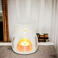 thumbnail image 6 of Hosley Gold Leaf Tealight Warmer, Handpainted, Cream Color, 6 of 10