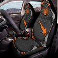 thumbnail image 4 of POLERO Orange Tiger Head Automotive Seat Cover, 2 Piece Polyester Stretch Universal Seat Protectors for Vehicle Interior Sedan and Van, 4 of 12