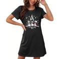 thumbnail image 1 of Camisón corto de talla grande para mujer, camisón de manga corta con estampado de pecho a la moda, camisón para mujer, 1 of 5
