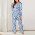 thumbnail image 2 of Fotbe Red Cherries Conjunto de Pijama de Manga Larga para Mujer con Estampado, Ropa de Dormir de 2 Piezas, Conjunto de Casa Suave y Cómodo con Bolsillos-XX-Large, 2 of 7