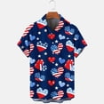 thumbnail image 4 of Savings Clearance!GaThRRgYP Mens tshirts Graphics $8,Men's Independence Day Print Shirt Printed Lapel Collar Short Sleeved T-shirt Tops Short Sleeved Lapel Tops/shirt Navy XL, 4 of 5