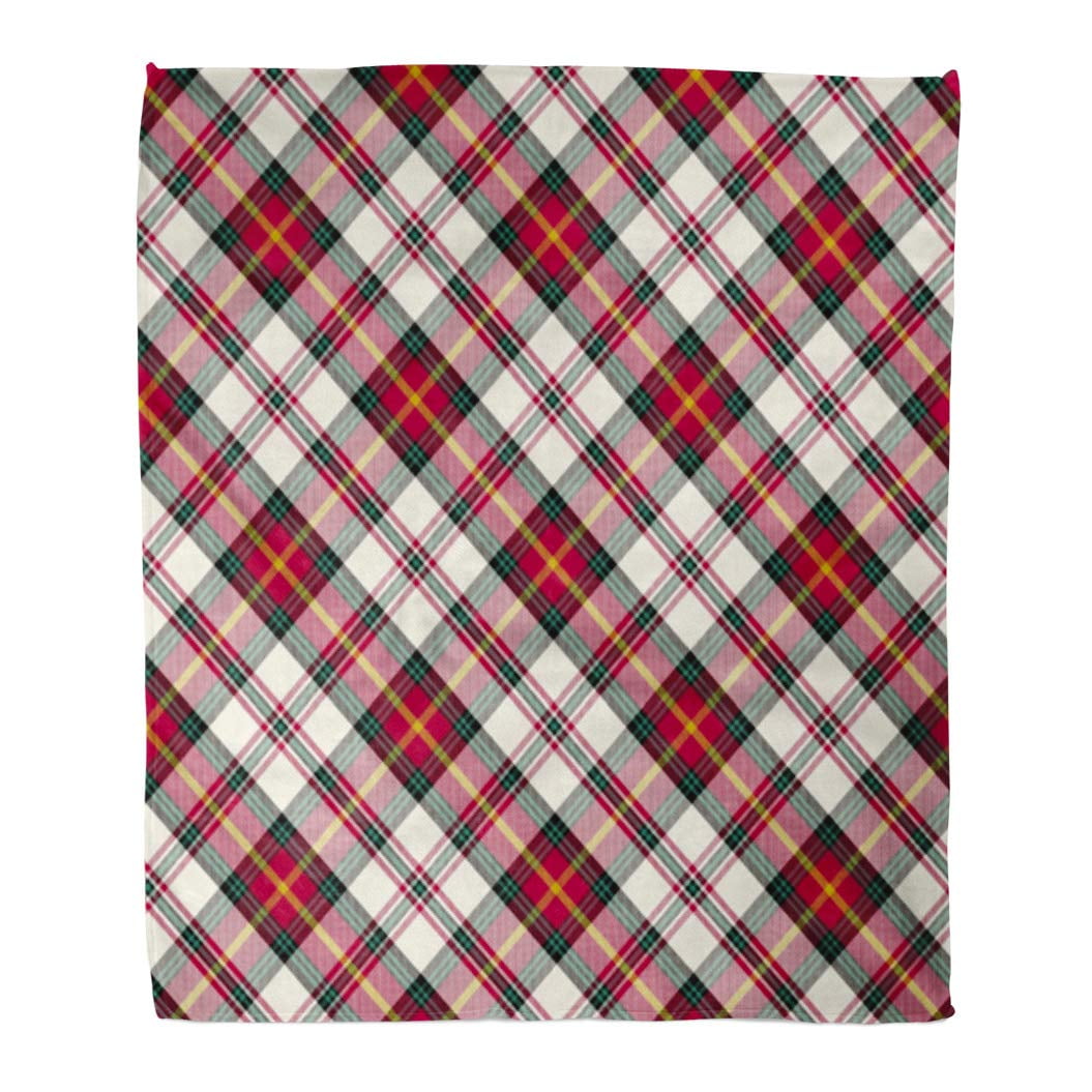 LADDKE Throw Blanket 50x60 Inches Red Pattern Christmas Plaid Green