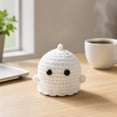 thumbnail image 5 of Halloween Ghost Decorations Handmade Crochet Plush Funny Spooky Decoration for Home Party Holiday Decor Great Halloween Gift 4.5X2 Inch Cute Ghost Plush, 5 of 8