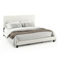 thumbnail image 5 of Furinno Pessac Upholstered Bed Frame, White PU Leather, King, 5 of 9