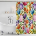 thumbnail image 3 of Easter Colorful Eggs Shower Curtain, Waterproof Shower Curtains for Bathroom, Spring Floral Polka Dot Green Striped Washable Fabric Bathtub Curtain Set Bath Decor with 12 Hooks Standard 72"x72", 3 of 8