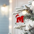 thumbnail image 4 of Moocorvic Personalized Letter Christmas Ornaments with Red Hat, Christmas Tree Hanging for Stockings Ornaments(M), 4 of 5