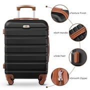 Gowill 6 Piece Luggage Sets,13/20/24/28 inch Hardside Lightweight ABS Suitcase With Expandable Duffle Bag (Black Tan)