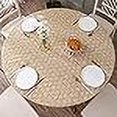 thumbnail image 3 of Round Vinyl Fitted Tablecloth with Flannel Backing Elastic Edge Design Table Cover Waterproof Oil-Proof Plastic Table Cloth Stain-Resistant Wipeable for Round Table, 3 of 4