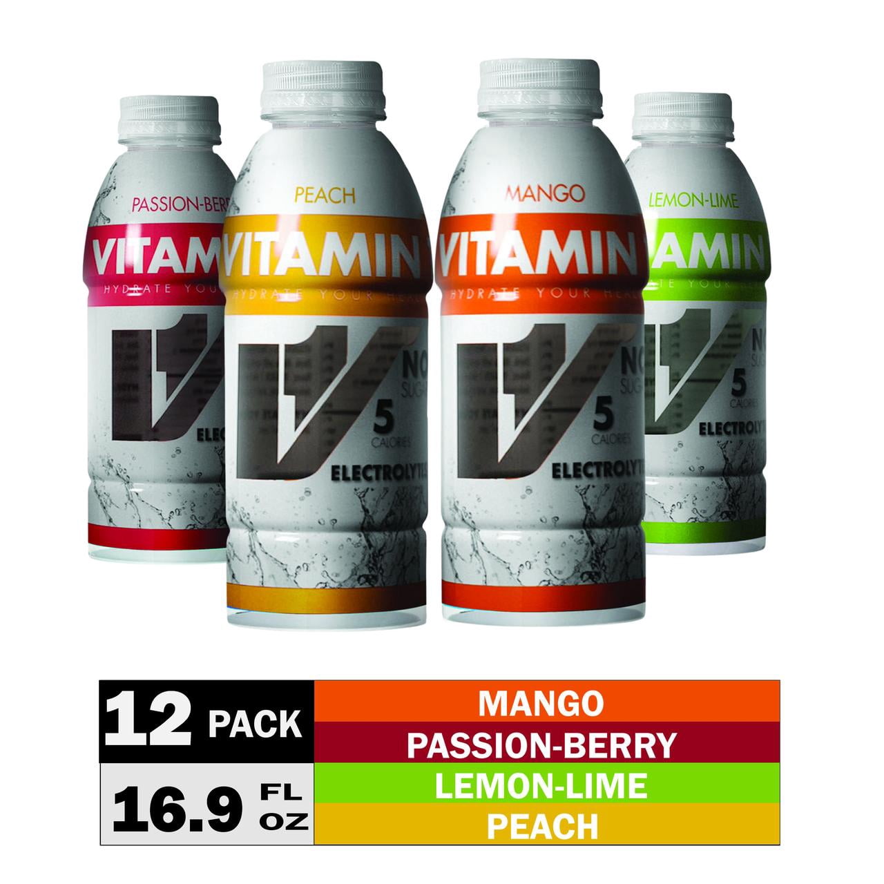 VITAMIN 1 Variety Pack, Hydration Beverage, 16.9 Ounce (Pack of 12)