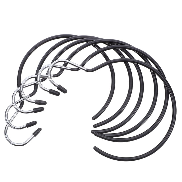 unbranded 6Ud Colgador De Bufandas De Plástico Para Closet Negro Con Vertical Ahorrador