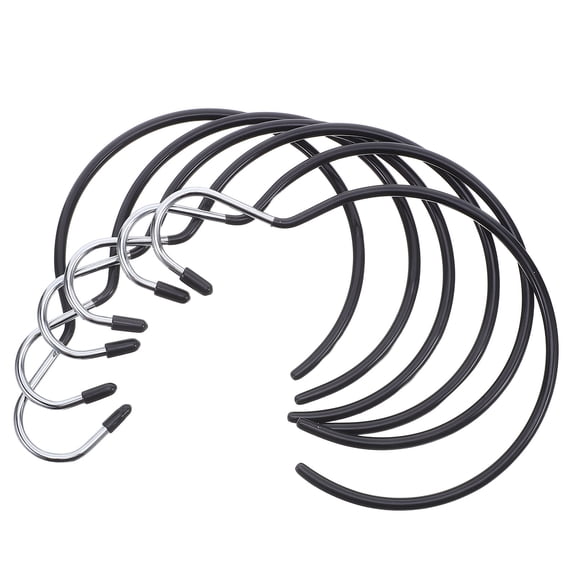 Uonlytech 6Pcs Belt Storage Organizer Black Metal Scarf Holder Hanger for Closet Space Management