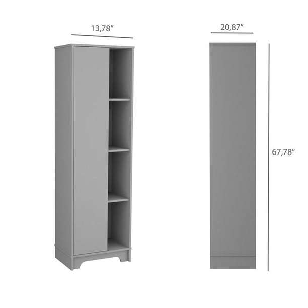 Tridell 21 in. W x 14 in. D x 68 in. H Bathroom Cabinet in Gray Tridell 21 in. W x 14 in. D x 68 in. H Bathroom Cabinet in Gray