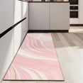thumbnail image 4 of Pink Gold Wave Marble Kitchen Rug Mat,Kitchen Runner Rugs Non Skid Washable,Decorative Kitchen Floor Mats for Kitchen,Sink,Laundry,17"X47", 4 of 5