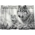 thumbnail image 2 of GZHJMY Wolf Half Window Tier Curtains 36 Inch Blackout Thermal Insulating Kitchen Linen Tier Curtains for Kitchen,Bathroom,Cafe, 2 of 7