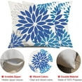 thumbnail image 4 of Blue Flower Pillow Covers 16x16 Inch Set of 2 Dark and Light Blue Colored Pillow Farmhouse Outdoor Waterproof Decor for Patio Funiture Garden Summer Floral Square Polyester Pillow Covers 002E, 4 of 6