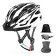 thumbnail image 1 of Casco De Bicicleta Adulto Ciclismo Casco+gafas+mascara+bolso  58-63 cm Belug, Blanco, 1 of 5