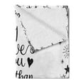 thumbnail image 2 of I Love You More Soft Flannel Fleece Throw Blanket, Framework with Doodle Star Shapes Hand Lettered Phrase for Love, Cozy Plush for Indoor and Outdoor Use, 60" x 80", White Charcoal Grey, by Ambesonne, 2 of 5