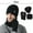 black, variant on Men's 3-Piece Winter Set - Thickened Hat, Scarf, and Gloves with Ear Protection, Fashionable Gray and Black, Polyester, Perfect for Cold Weather, Winter Accessories| Fashion Winter Outfit|