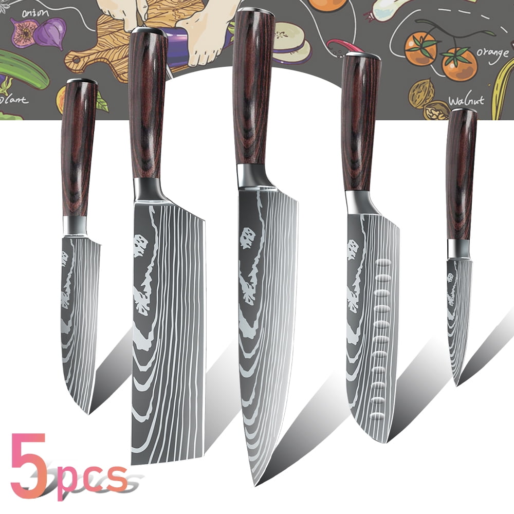5-piece knife set professional chef knife set with gift box, high carbon stainless steel, perfect for home or restaurant holiday gifts