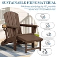 thumbnail image 2 of LOYALICE Folding Adjustable Adirondack Chair with Retractable Ottoman, HDPE Weatherproof Outdoor Chair With Double Cup Holder, Brown, 2 of 11