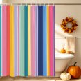 thumbnail image 3 of Colorful Farmhouse Stripes Shower Curtain, Waterproof Shower Curtains for Bathroom, Modern Abstract Art Striped Washable Fabric Bathtub Curtain Set Bath Decor with 12 Hooks Extra Long 72"x96", 3 of 8