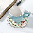 thumbnail image 5 of Round Drink Coasters 2 Pcs Snowflakes Owls and Gifts Absorbent Ceramic Coaster with Cork Base for Coffee Cups Housewarming Gift for Home Decor, 5 of 6