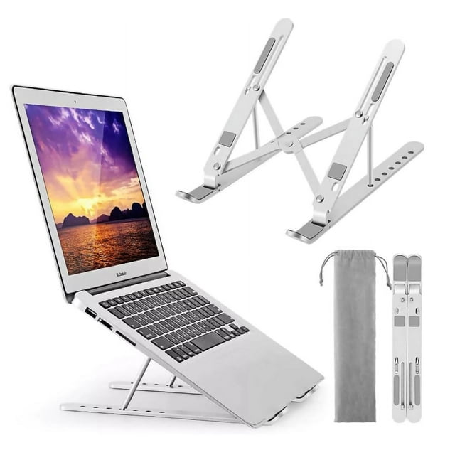 Soporte Laptop, Elevador Antideslizante Plegable de Aluminio Ajustable en 7 Ángulos, Compatible con MacBook Air/Pro, IPad, HP, Dell, Lenovo y Más (hasta 15,6 '')