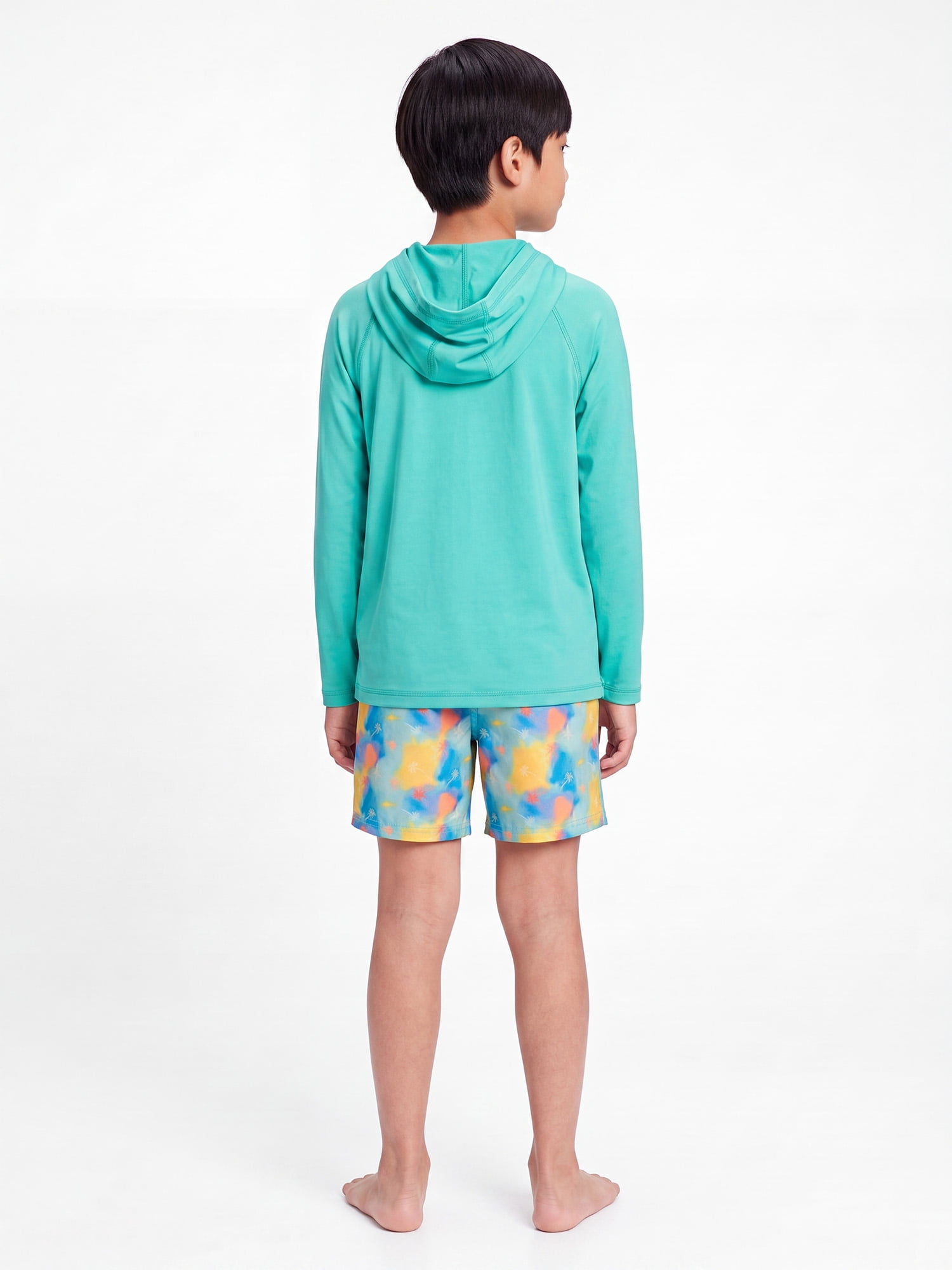 Ocean Gear Boys Long Sleeve Hooded Rash Guard Swim Top, Sizes 4-18