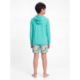 thumbnail image 3 of Ocean Gear Boys Long Sleeve Hooded Rash Guard Swim Top, Sizes 4-18, 3 of 4