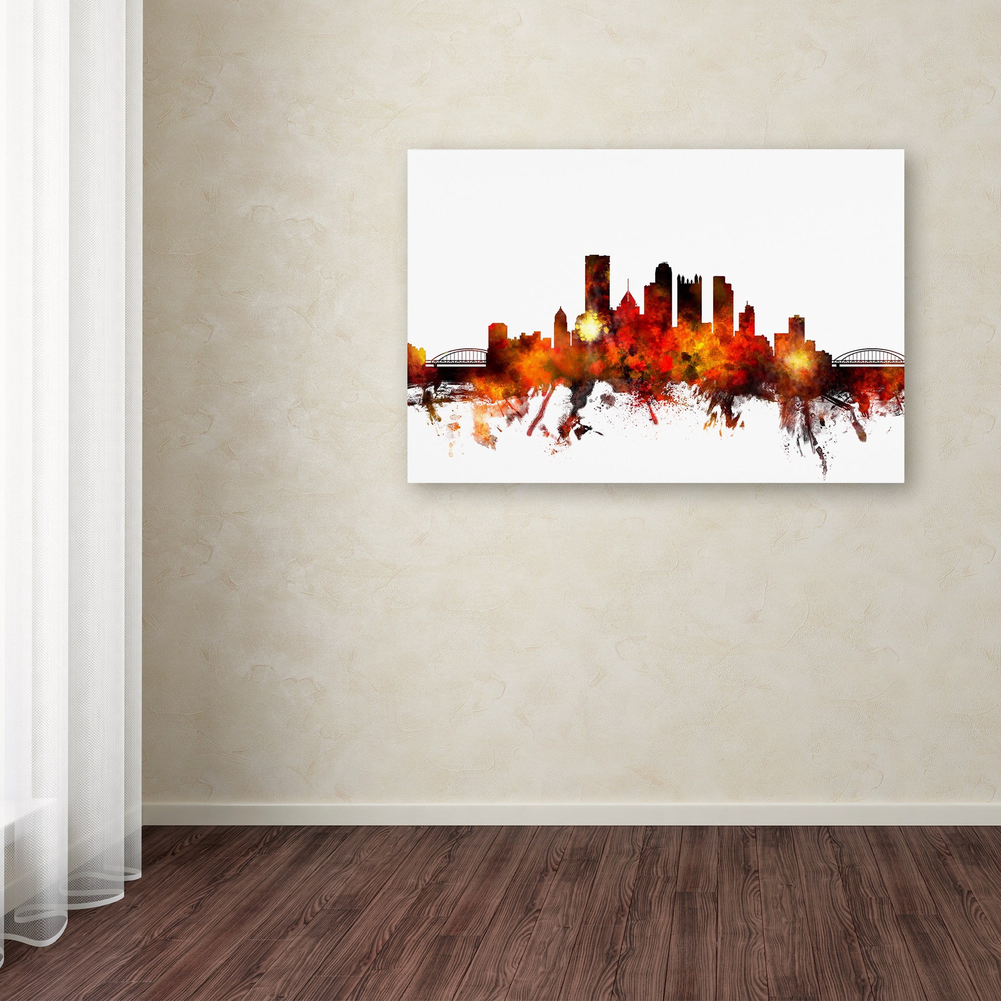 Trademark Fine Art "Pittsburgh Pennsylvania Skyline III" Canvas Art by Michael Tompsett