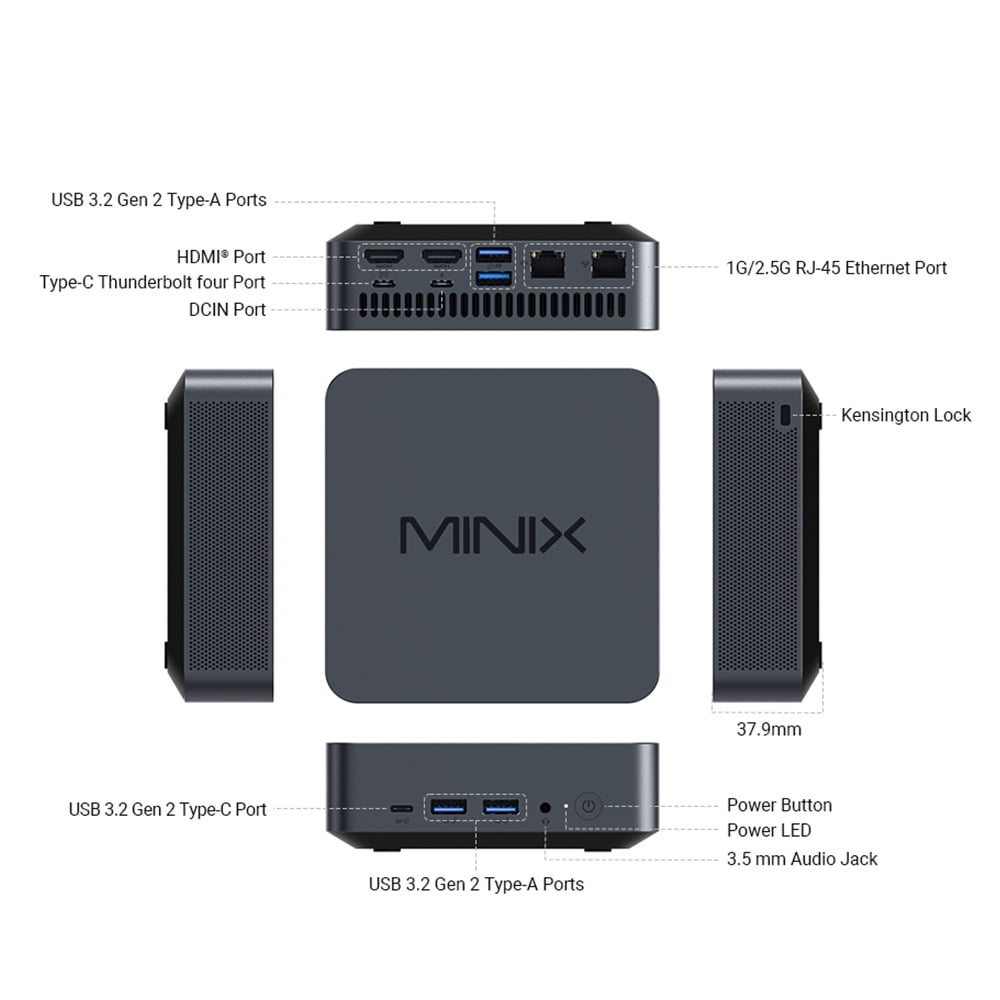 Mini PC – 13th Gen Intel® Core™ i7-13620H, 32GB DDR5 RAM, 1TB PCIe 4.0 SSD, 4K Quad Display & Aluminum Alloy Body for Home Office and Media Center