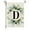 D, variant on TOUMENY Personalized Garden Flag, Custom First Letter Flax Hanging Banner, Durable Double-Sided Outdoor Decorative Welcome Sign for Courtyard Gate