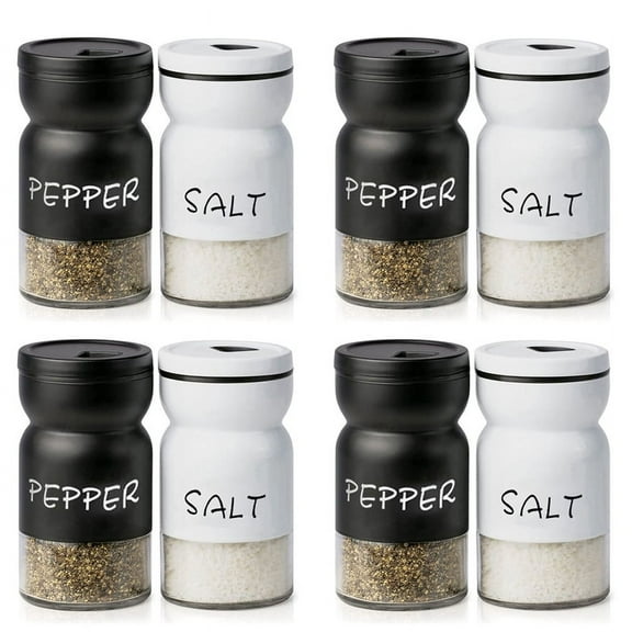 4X Farmhouse Salt and Pepper Shakers Set with Adjustable Lids, Decor, Cute Shaker Set
