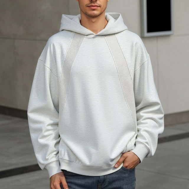 MHFRRA Sudadera Básica para Hombre, Sudadera Holgada con Capucha, Chaqueta para Hombre, Tops Gris