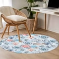 thumbnail image 5 of Area Rug 36in, Summer Sea Ocean Life Octopus Floor Carpet Living Room Rug, Underwater World Starfish Coral Non-Slip Welcome Mat Indoor Rugs for Bedroom Dining Room, 5 of 9