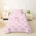 thumbnail image 2 of Erosebridal Ribbon Bow Twin Bedding For Girls,Pink Bowknot Letter A Initial Duvet Cover Set,Pink Reversible,2pcs(No Comforter), 2 of 6
