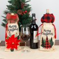 thumbnail image 4 of 1 pieza Nol Dcoratif Rouge Bouteille De Vin Couverture Linge Damier Sac Ameublement Pour Vacances Et Ambiance Familiale (estilo 3), 4 of 5