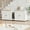 White, variant on Cat Litter Box Enclosure 55.1" Double Litter Box Furniture Large Cat Box Enclosure Kitty Litter Box for 2 Cats Hidden Cat Litter Cabinet Double Cage with Cat Litter pad Rattan Door
